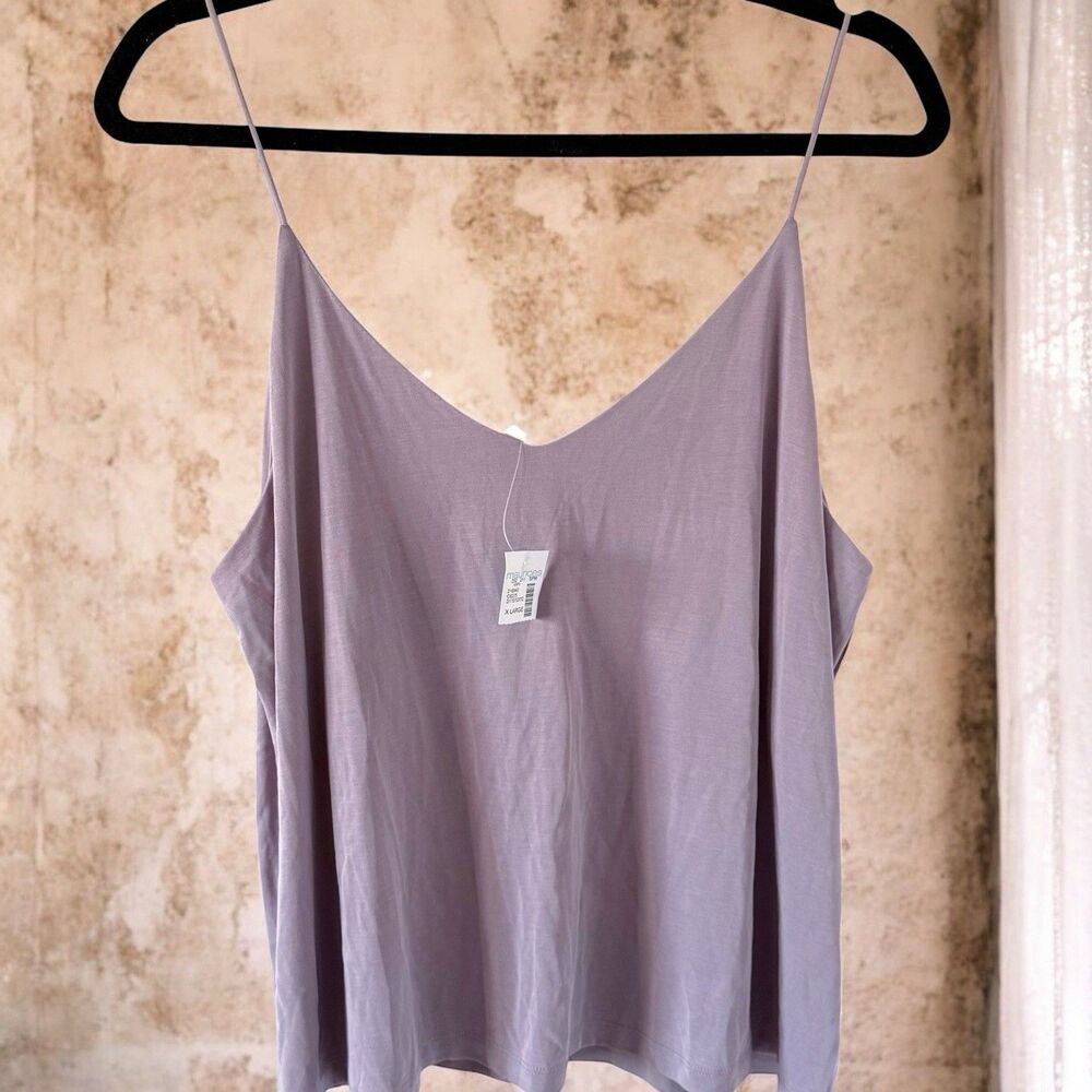 Maurices Women's Size XL Sandwash Swing Cami Gray Purple Mauve Top Camisole Tank